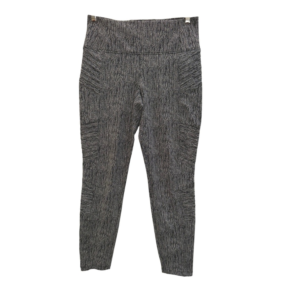 Athleta Delancey Textured Moto Tight Leggings Black White Salt Pepper Size M